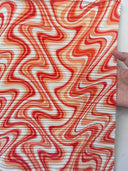 Printed Pleated Knit Orange Wave