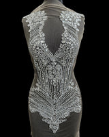 Silver Rhinestone Bodice Applique