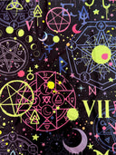 Printed Nylon Spandex Zodiac Astrology Black