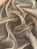 Shimmer Organza Khaki Crystal Organza