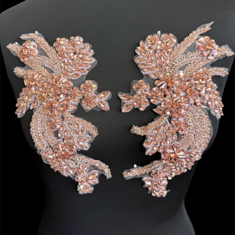 Blush Pink Rhinestone Applique