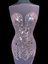 Pink Rhinestone Bodice Applique