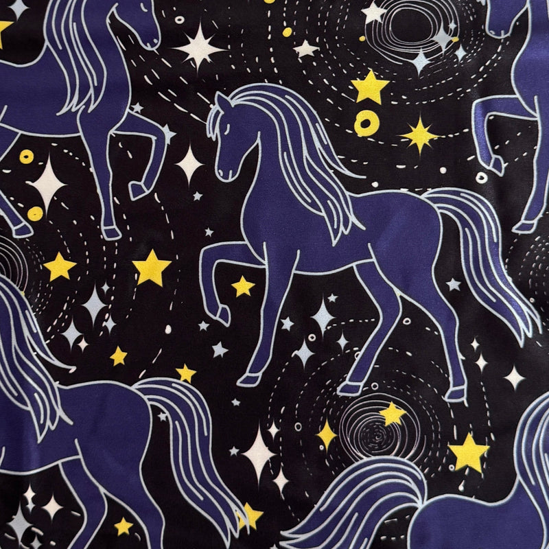 Printed Nylon Spandex Celestial Horses
