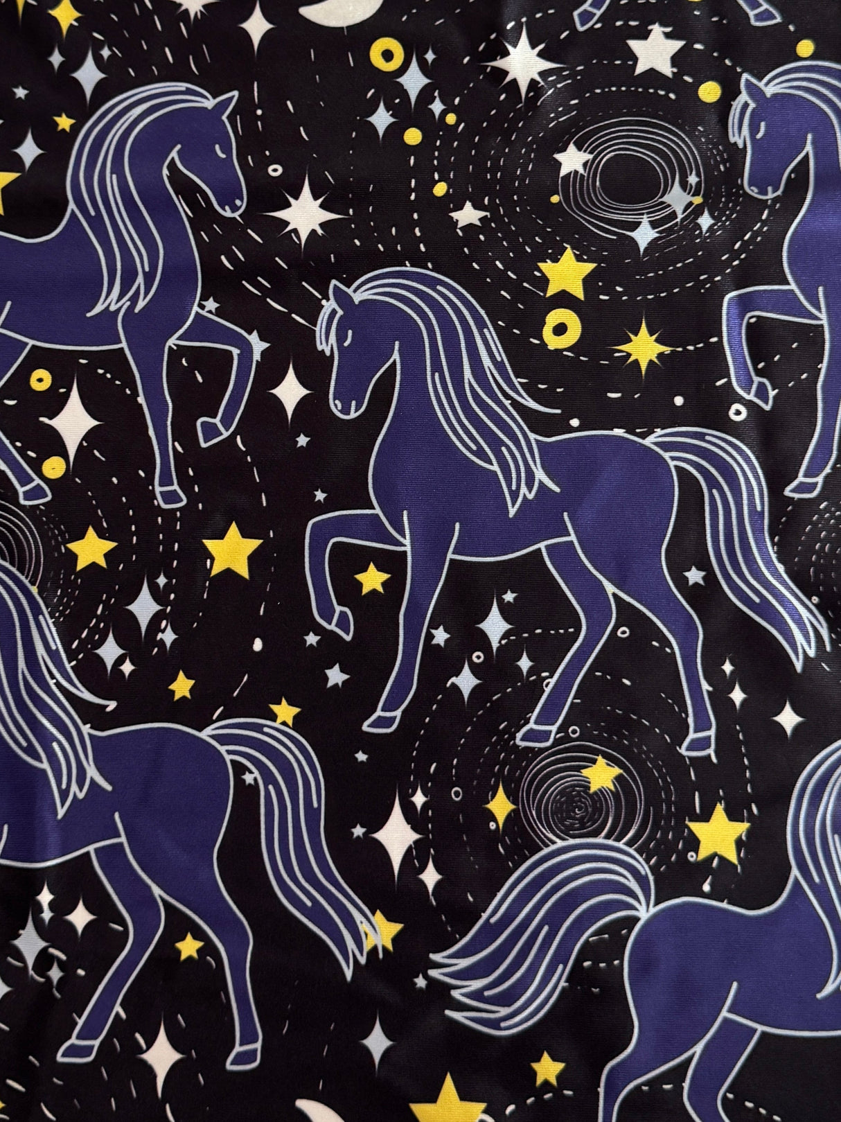 Printed Nylon Spandex Celestial Horses