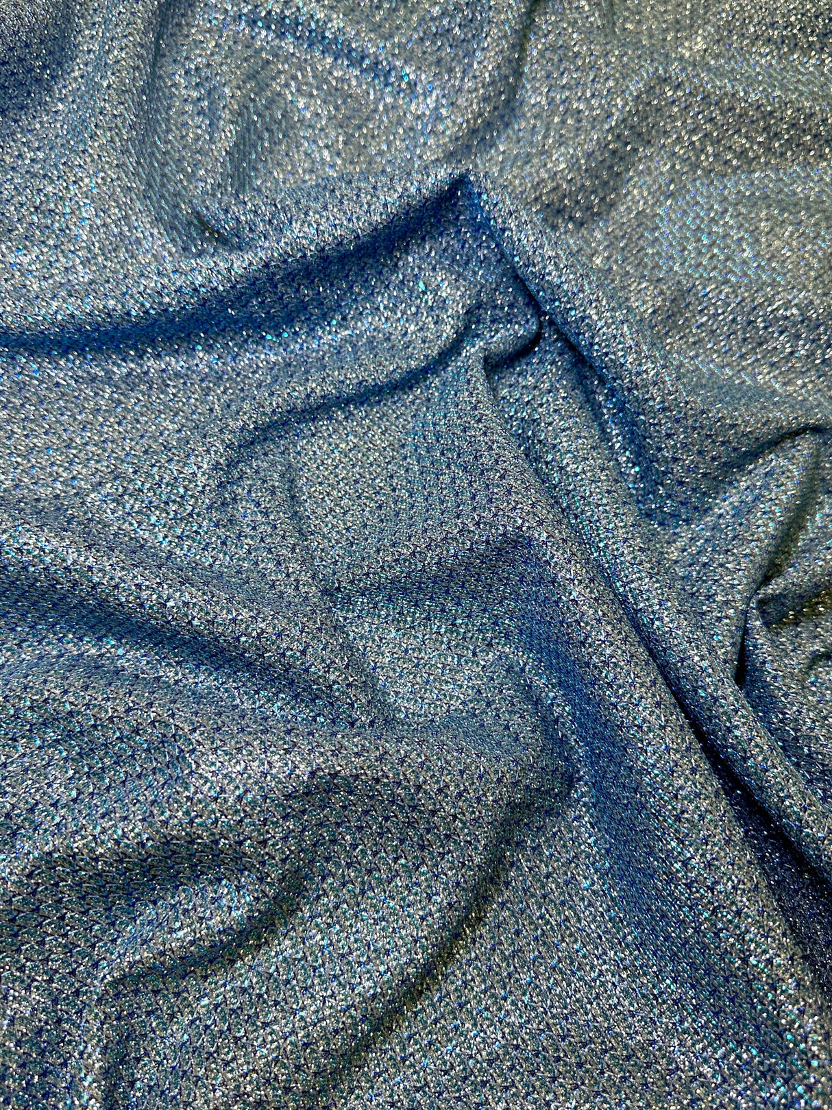 Shimmery Metallic Brocade Baby Blue