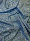 Shimmery Metallic Brocade Baby Blue
