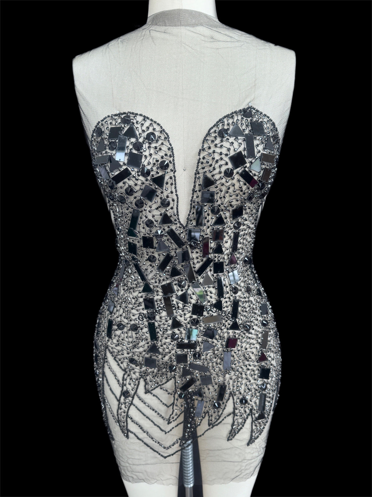 Black Rhinestone Bodice Appliqué