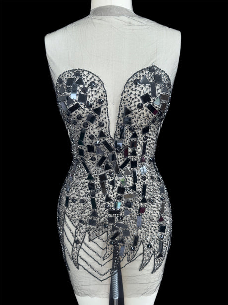 Black Rhinestone Bodice Appliqué