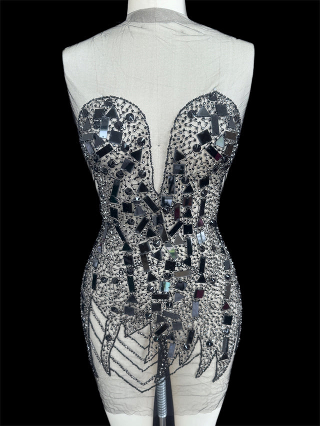 Black Rhinestone Bodice Appliqué