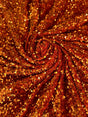 Stretch Sequin on Velvet Burnt Orange