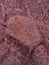 Stretch Bugle Beaded Mesh Dusty Rose