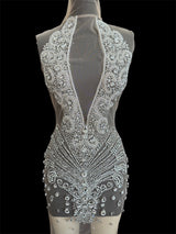 Silver Rhinestone Bodice Applique