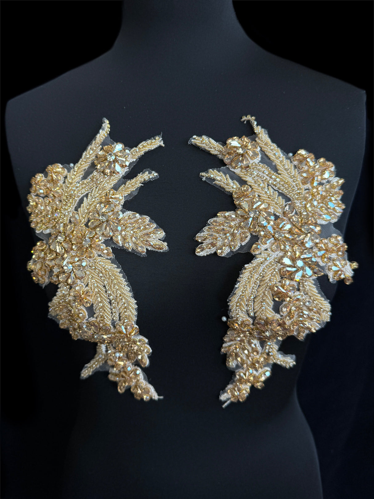 Gold Champagne Rhinestone Applique