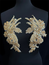 Gold Champagne Rhinestone Applique