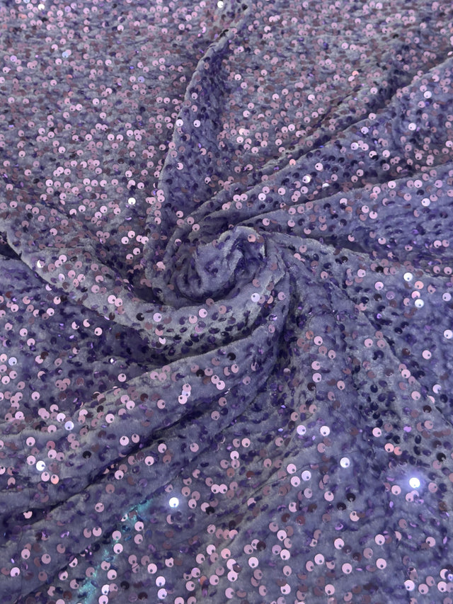 Stretch Sequin Velvet Light Lavender