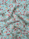 Printed Chiffon Mint Mini Flowers