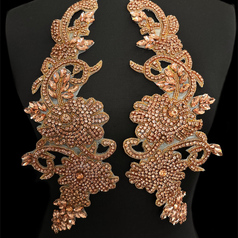 Rusty Rose Rhinestone Applique