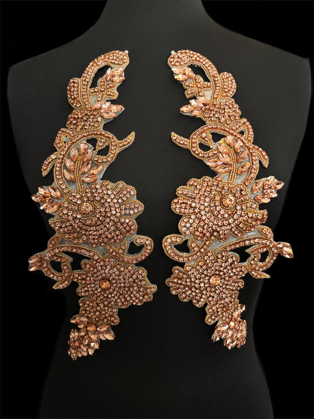 Rusty Rose Rhinestone Applique