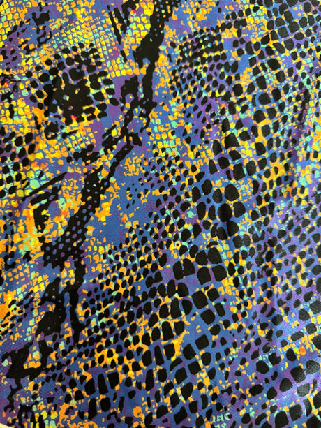 Printed Nylon Spandex Purple Snake