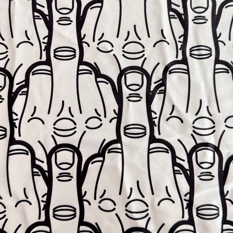 Printed Nylon Spandex White & Black