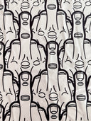 Printed Nylon Spandex White & Black