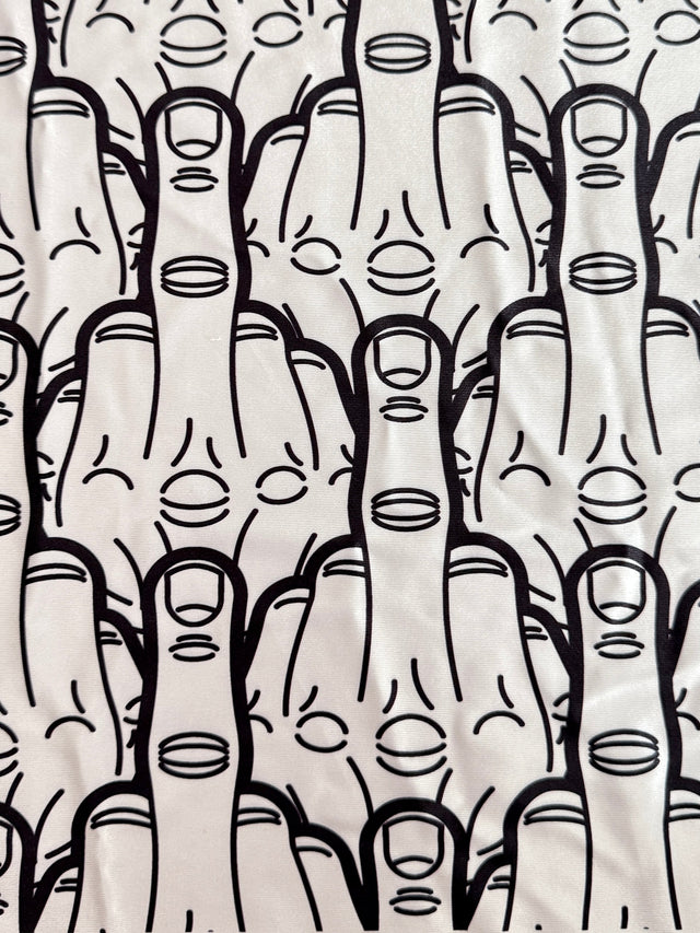 Printed Nylon Spandex White & Black