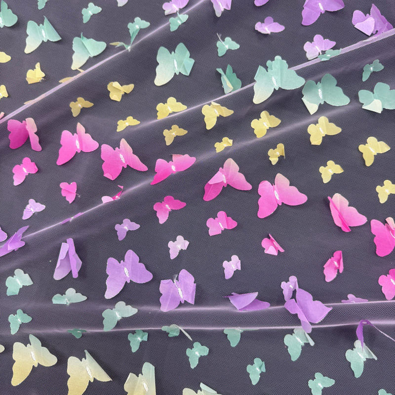 3D Butterfly Lace Rainbow Multicolor