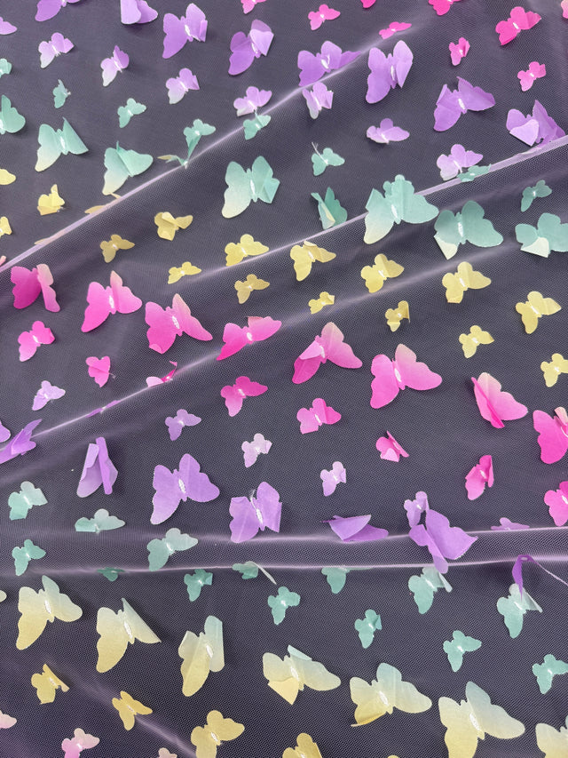 3D Butterfly Lace Rainbow Multicolor
