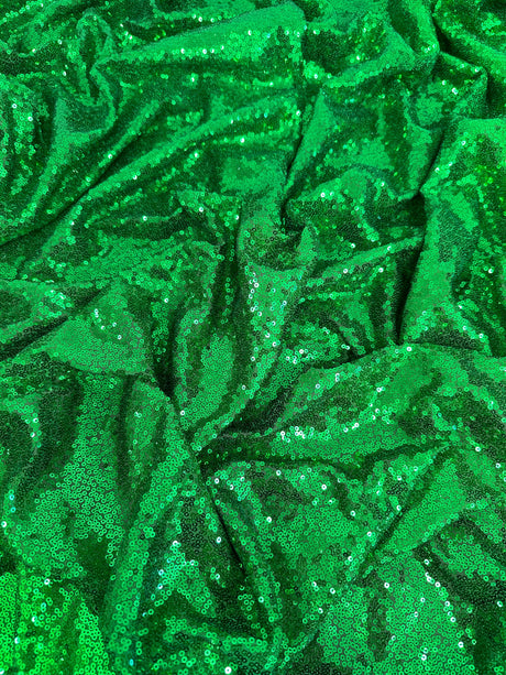 Stretch Sequin Mesh Bright Green