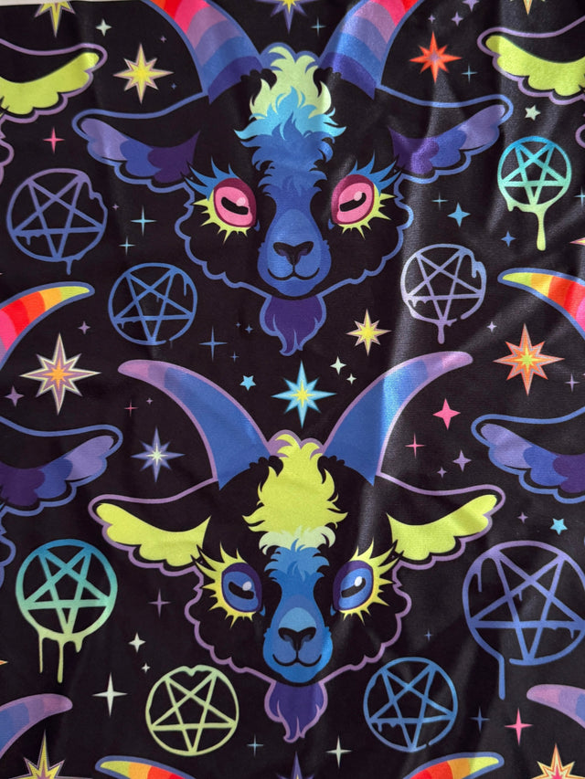 Printed Nylon Spandex Neon Mystic Goat