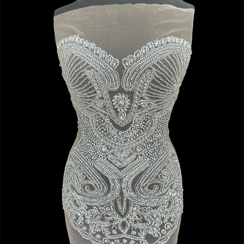 Silver Rhinestone Bodice Appliqué