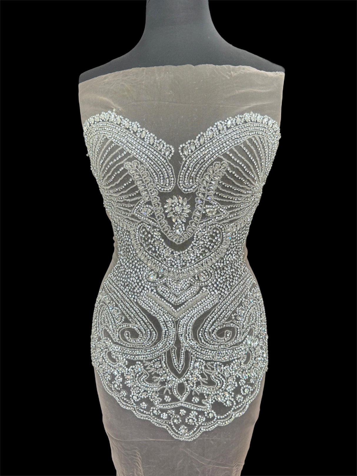 Silver Rhinestone Bodice Appliqué