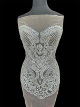Silver Rhinestone Bodice Appliqué