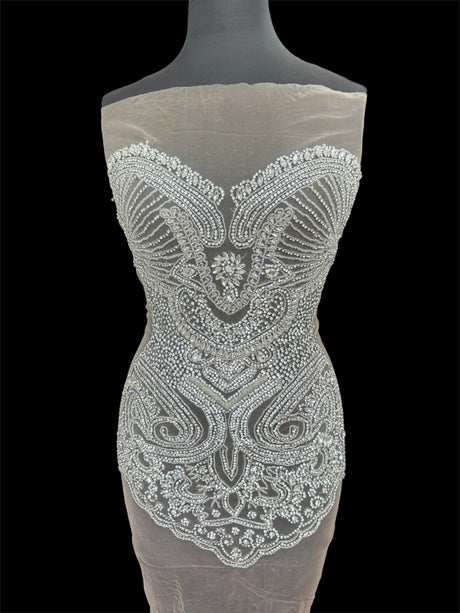 Silver Rhinestone Bodice Appliqué