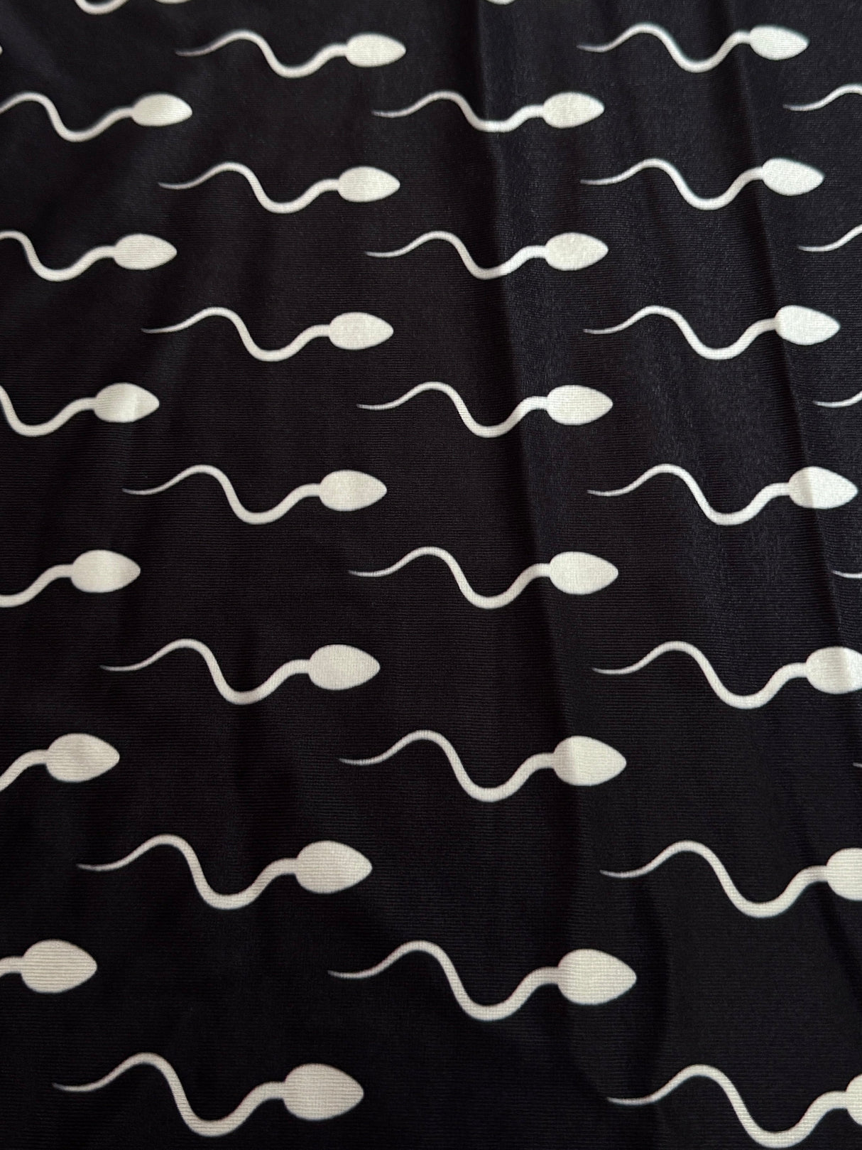 Printed Nylon Spandex Black Fastest Swimmer