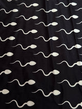 Printed Nylon Spandex Black Fastest Swimmer