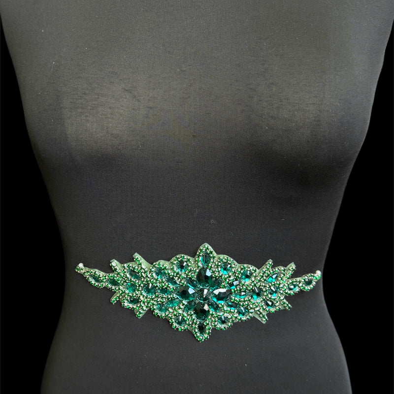 Emerald Green Rhinestone Applique