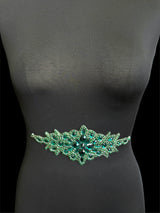 Emerald Green Rhinestone Applique