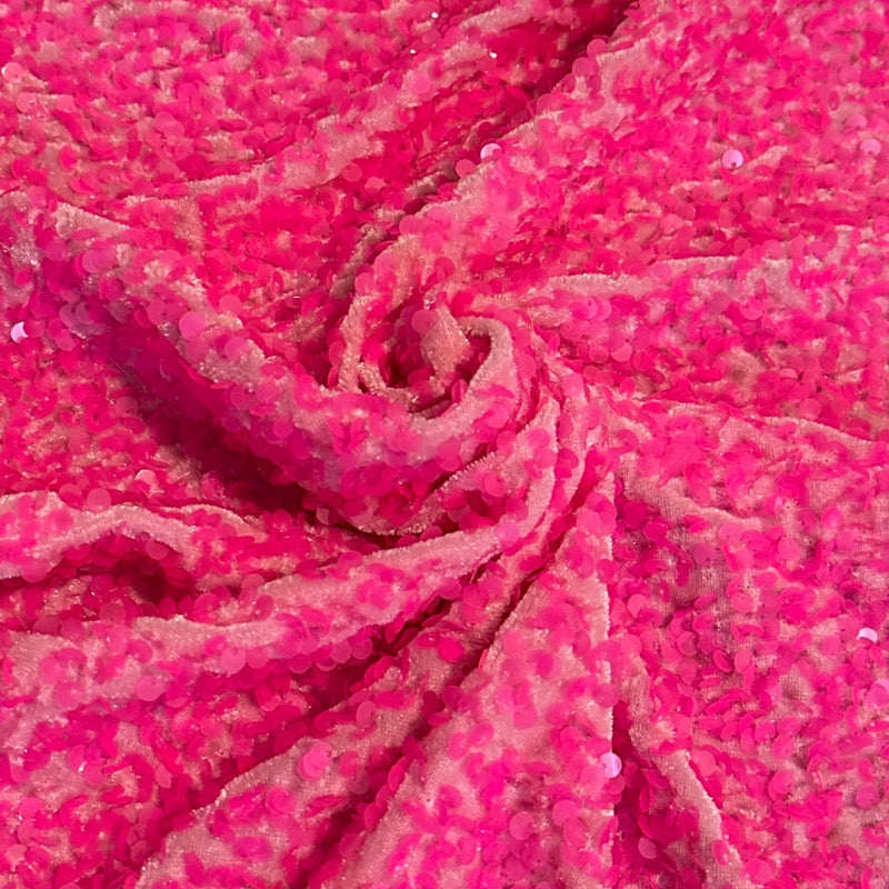 Sequin Velvet Neon Pink