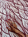 Beaded Sequin Lace on Mesh Burgundy