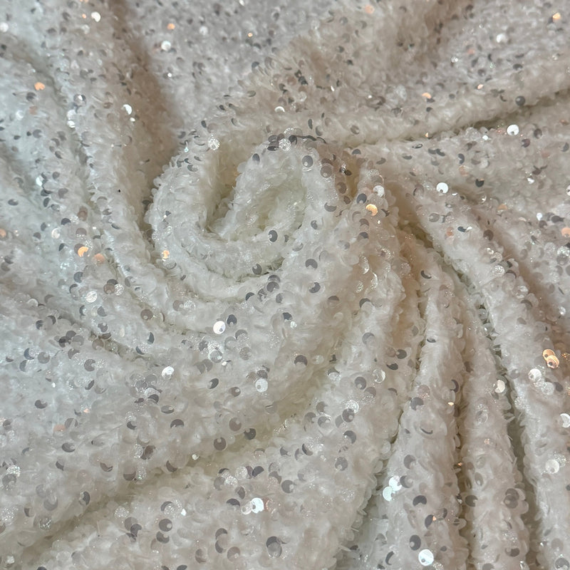 Sequin Velvet Off White