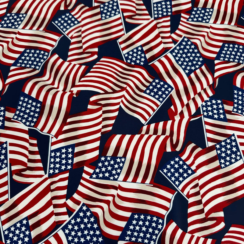 Printed Nylon Spandex American Flag