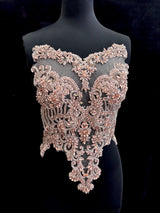 Blush Pink Rhinestone Bodice Applique