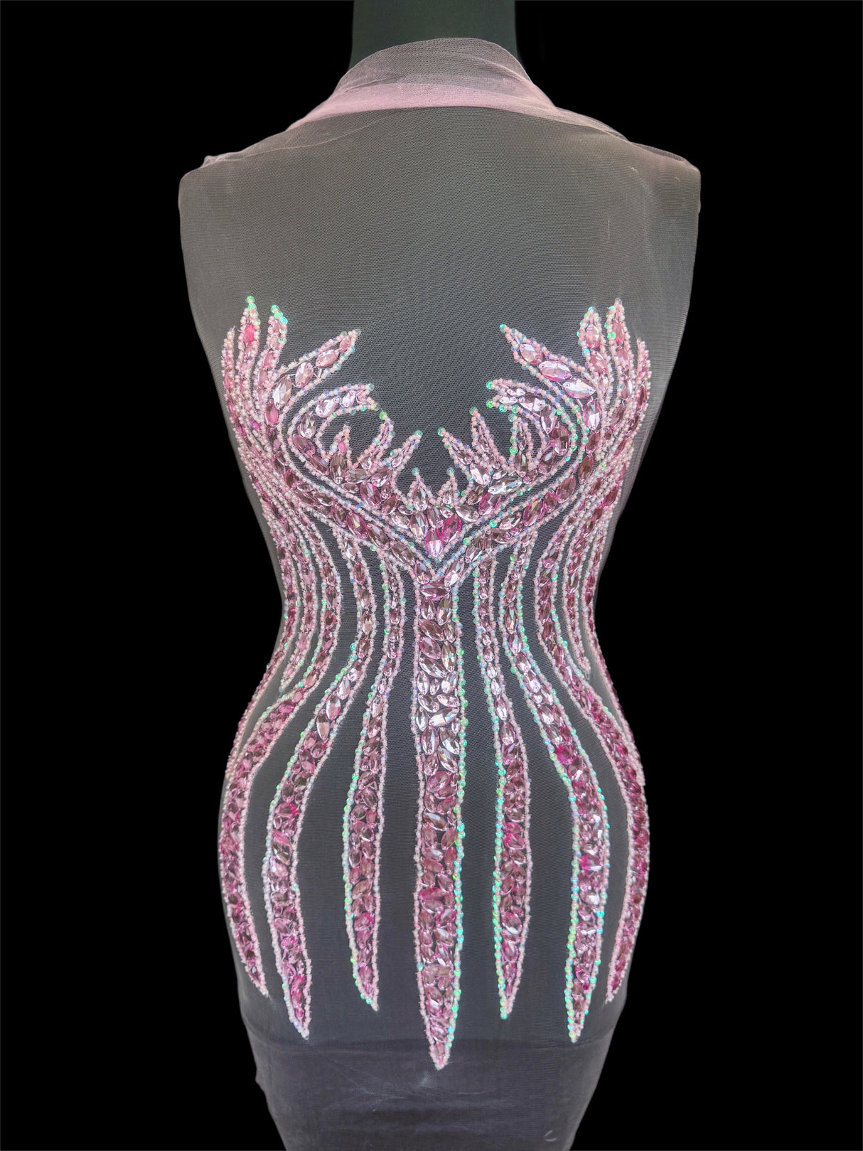 Pink Rhinestone Bodice Applique