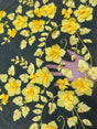 Yellow 3D Flower Beaded Lace Mesh