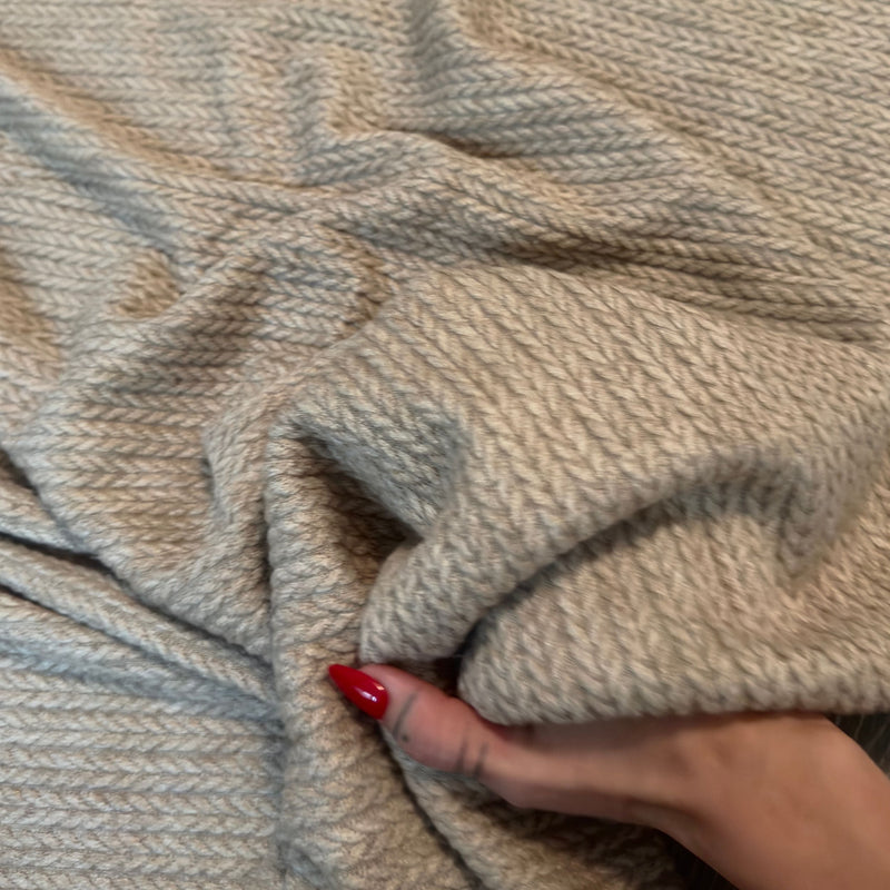 Oatmeal Cable Textured Sweater Knit