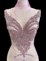 Baby Pink Rhinestone Bodice Applique