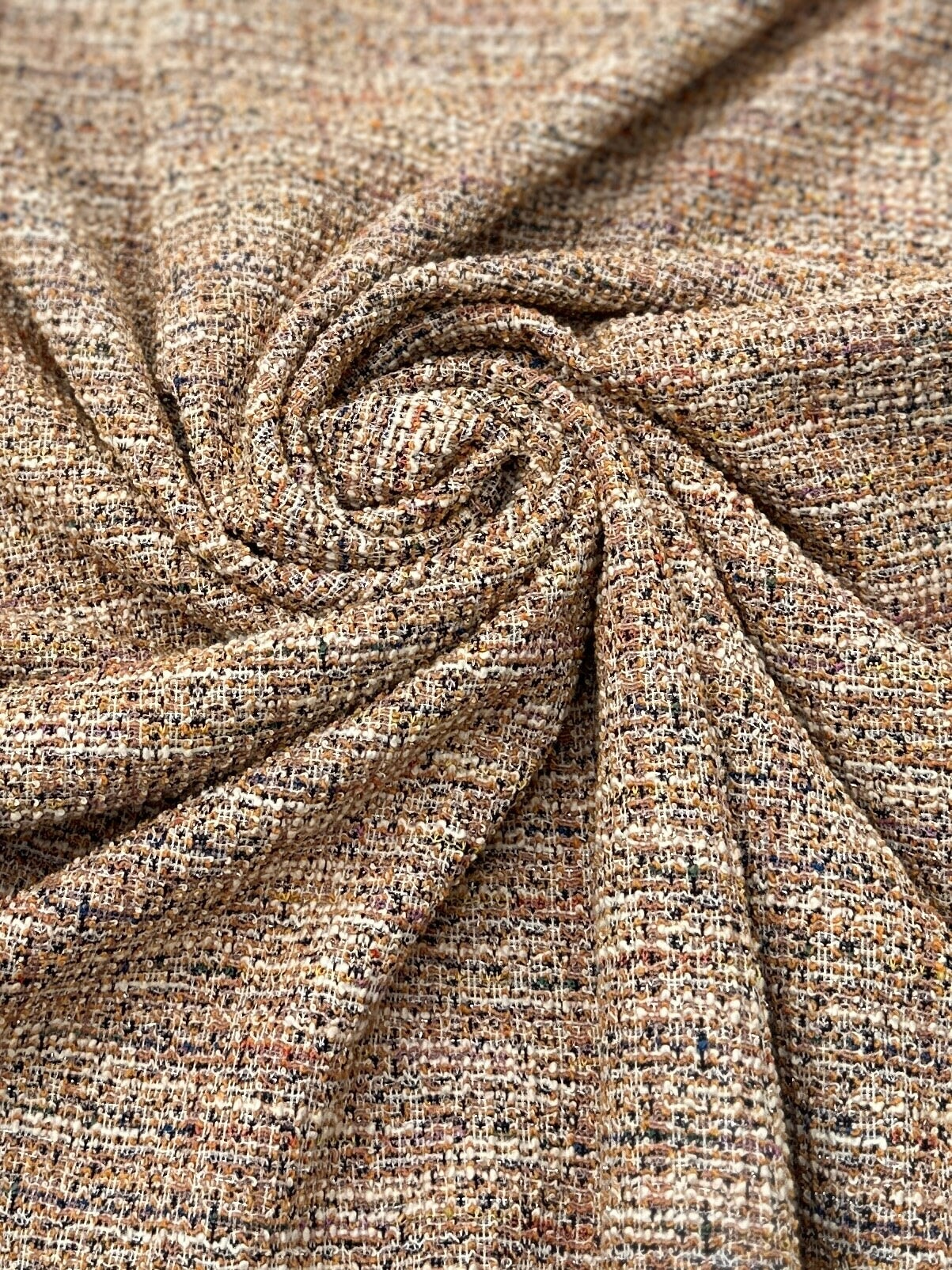Stretch Chenille Tweed Beige Taupe