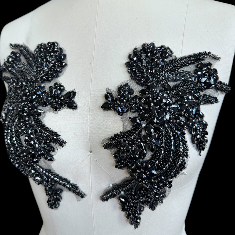 Black Rhinestones Applique