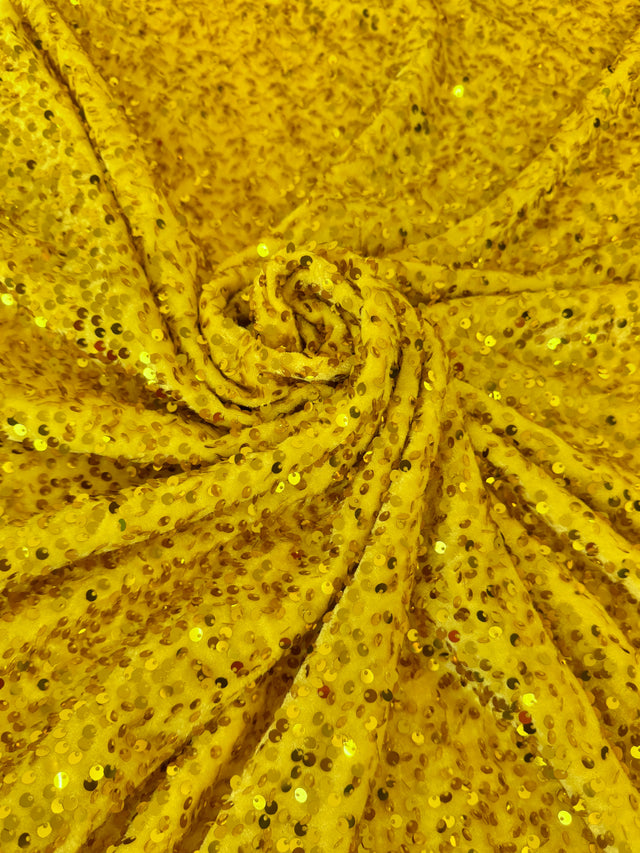 Yellow Sequin Velvet